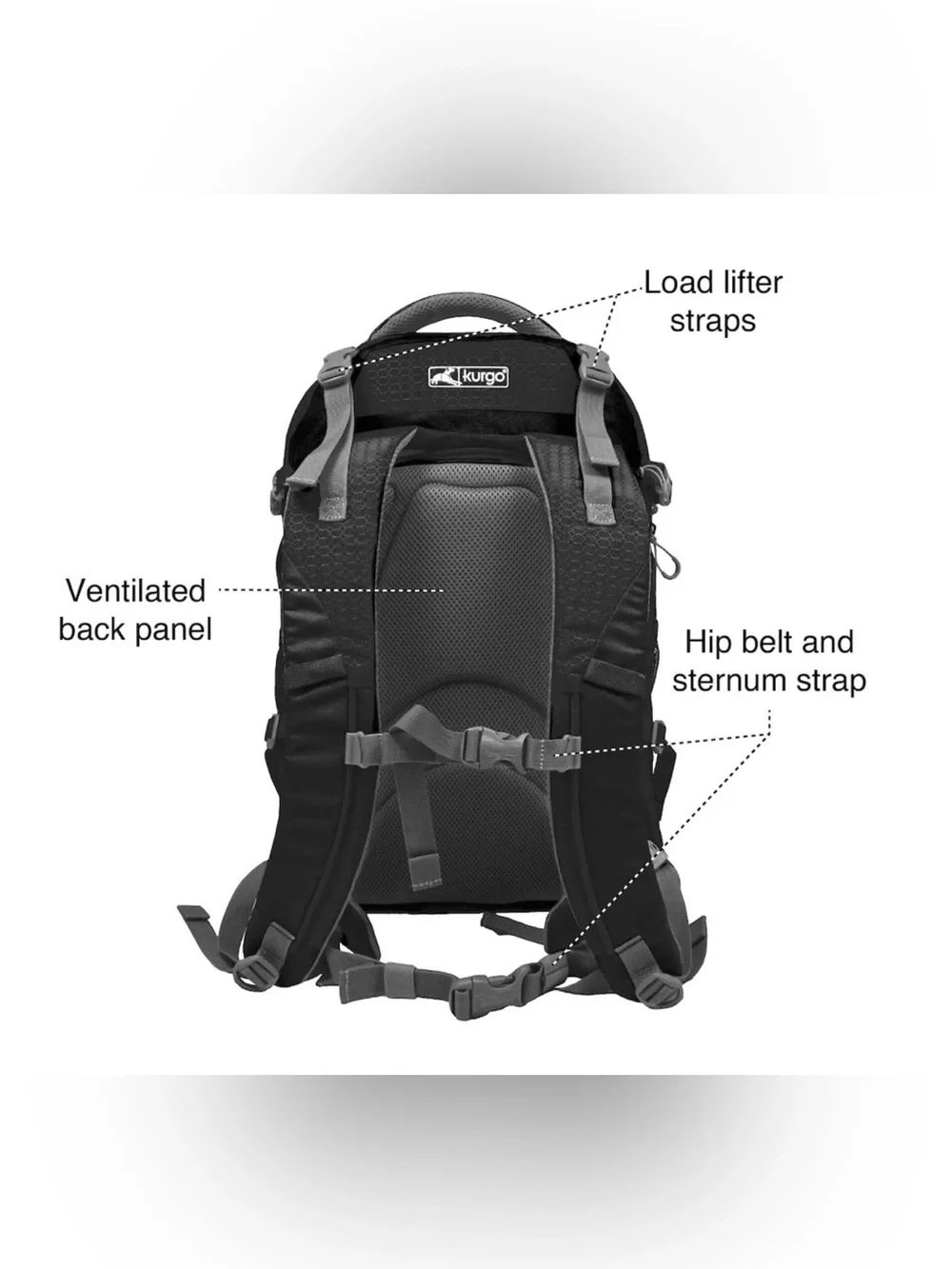 Kurgo G-Train Black and Orange Travel Backpack for Men